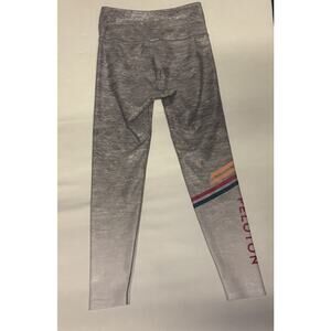 Peloton Cadent Shine High-Rise Leggings Medium Gray Rainbow Stripe